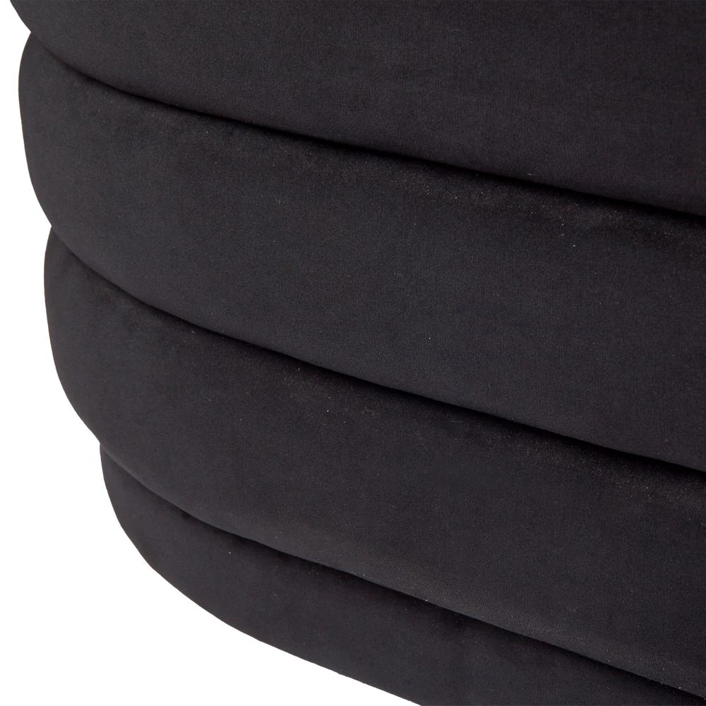 Demi Storage Bench Ottoman - Black Velvet 3 Demi Storage Bench Ottoman - Black Velvet - Image 3