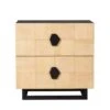 Alton Bedside Table - Large Natural And Black