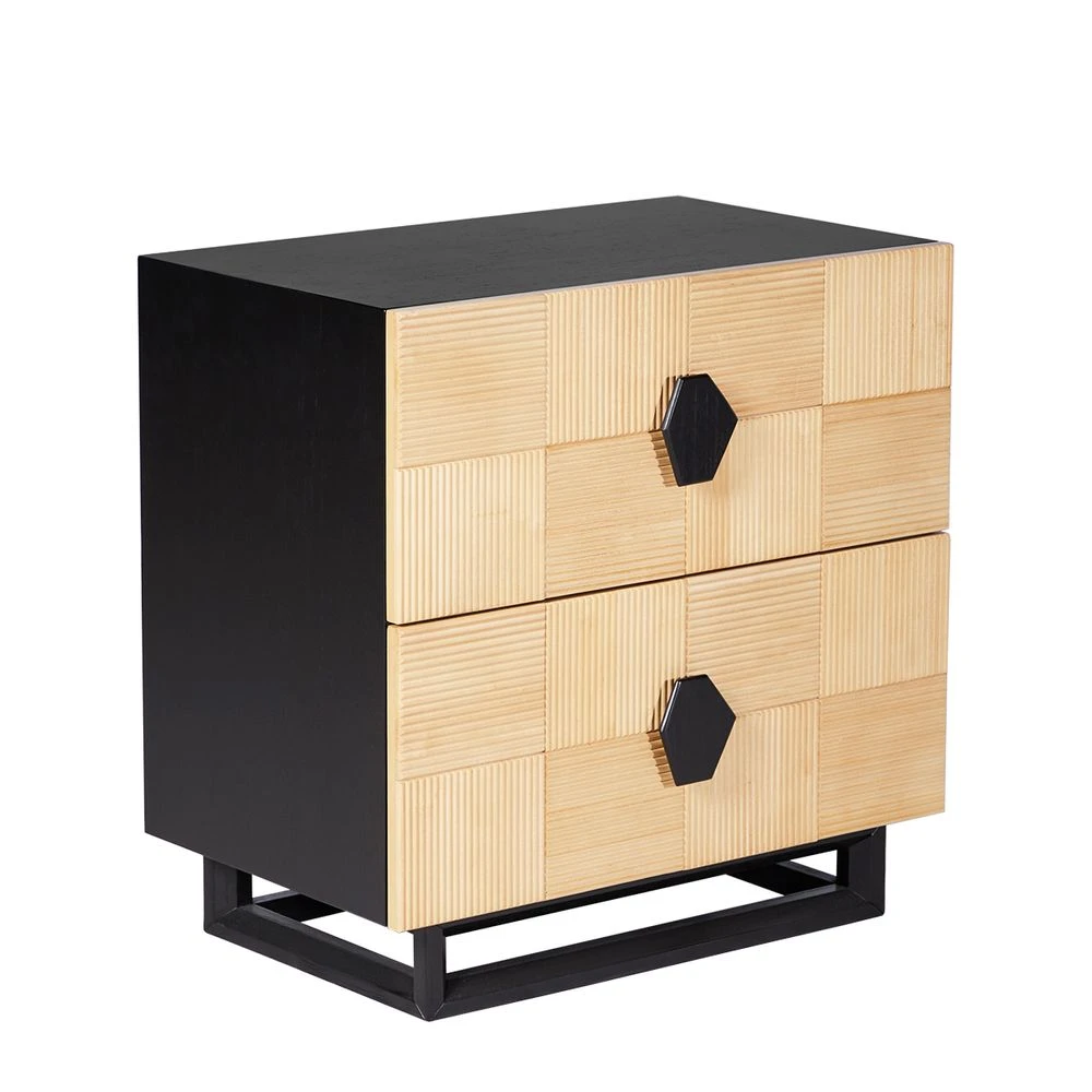 Alton Bedside Table - Large Natural And Black - Image 2