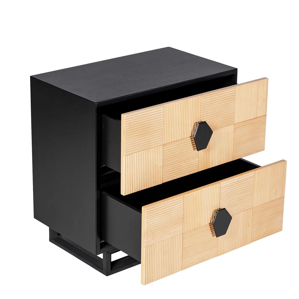 Alton Bedside Table - Large Natural And Black - Image 5