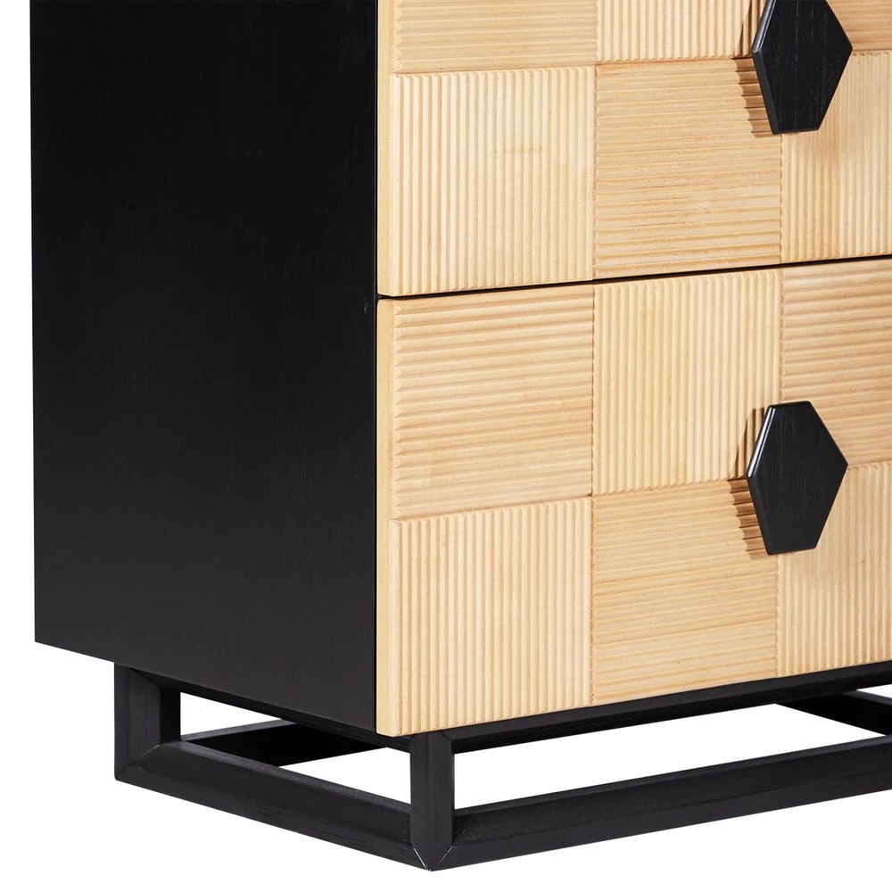 Alton Bedside Table - Large Natural And Black - Image 4