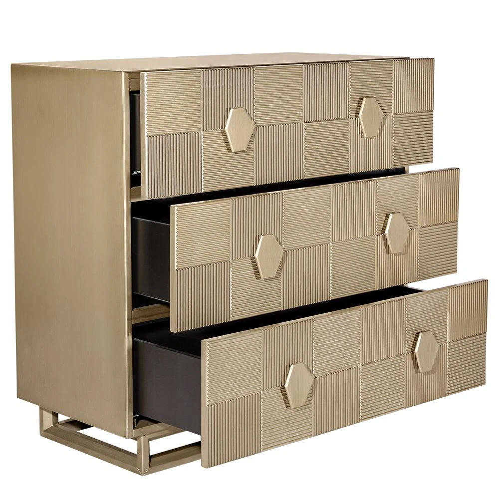 Alton 3 Drawer Chest - Antique Gold - Image 3