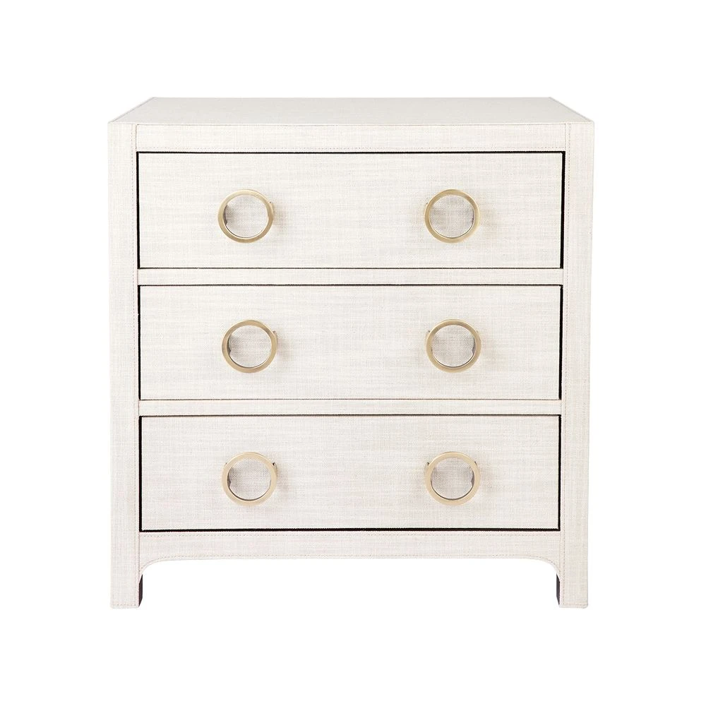 Astley Upholstered Bedside Table - Natural - Image 6