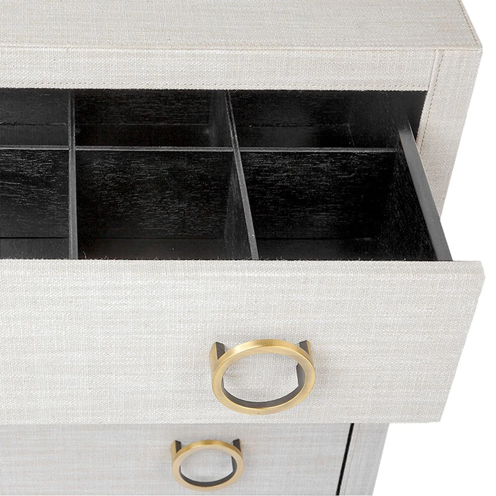 Astley Upholstered Bedside Table - Natural - Image 7