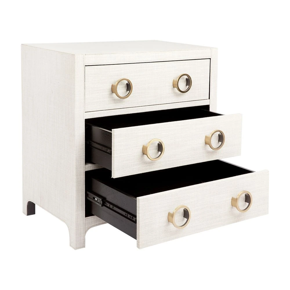 Astley Upholstered Bedside Table - Natural - Image 3