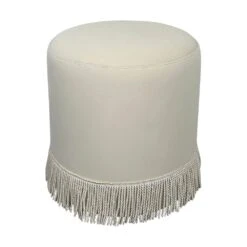 Nemi Stool - Ivory Velvet