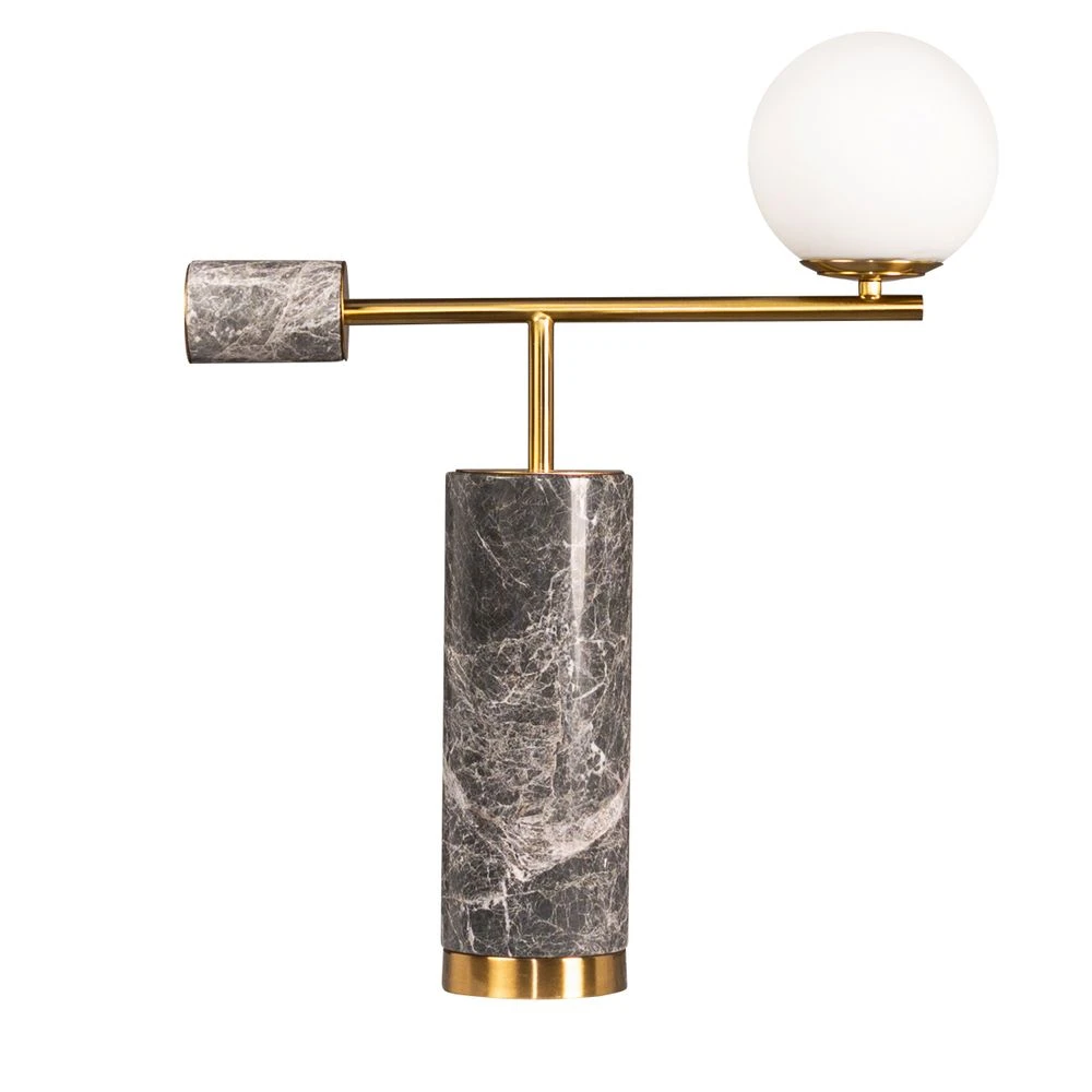 Zamora Marble Table Lamp - Grey - Image 4