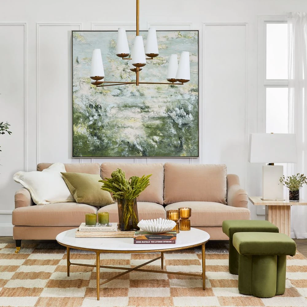 Aerin 3 Seater Sofa - Taupe Velvet - Image 2