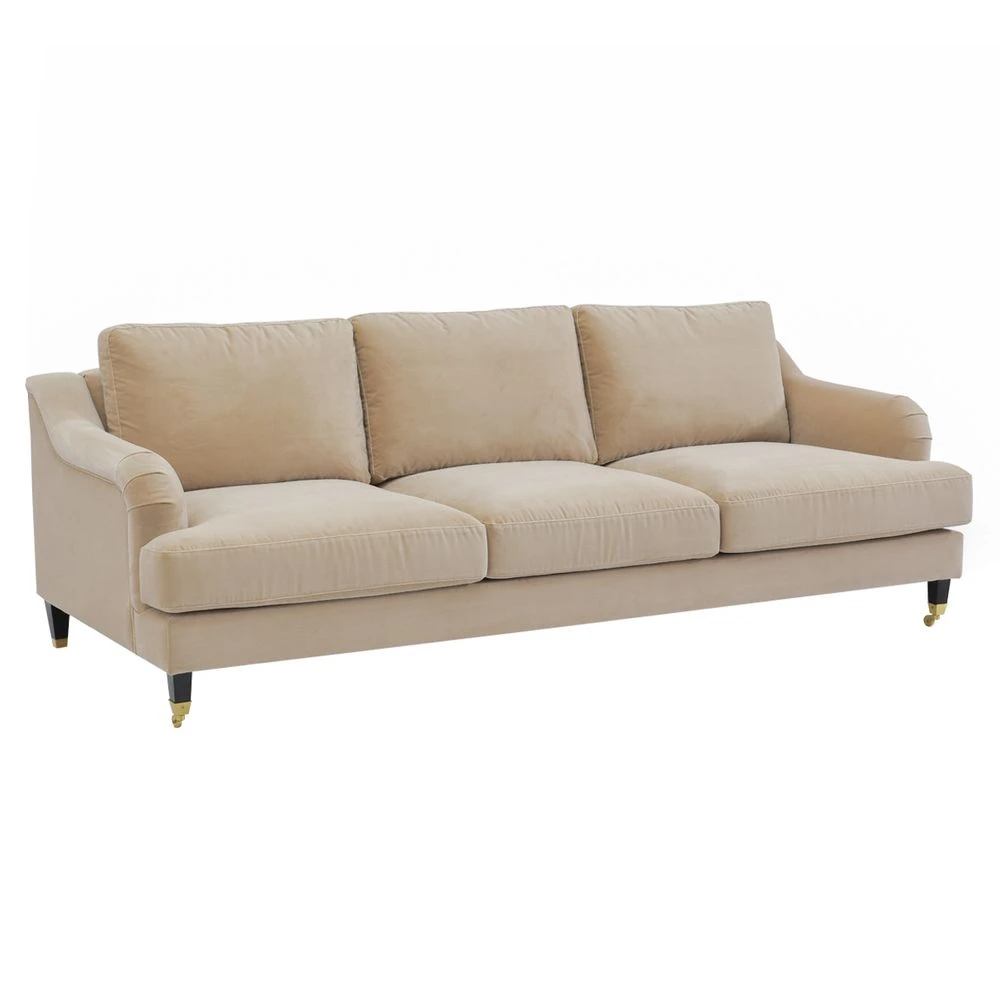 Aerin 3 Seater Sofa - Taupe Velvet - Image 3