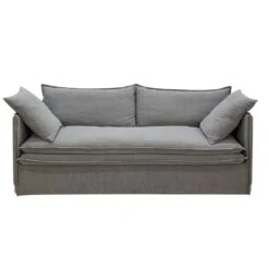 Palm Beach 3 Seater Slip Cover Sofa - Slate Grey Linen